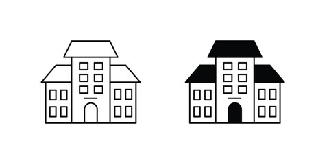 school icon with white background vector stock illustration