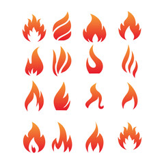 collection Fire flames logo design vector icon template