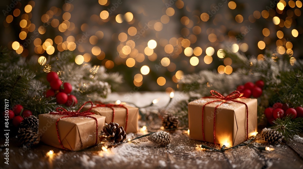 Aufkleber 2. picture a charming holiday backdrop featuring an enchanting display of sparkling bokeh lights int
