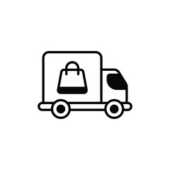 Delivery Truck icon design with white background stock illustration