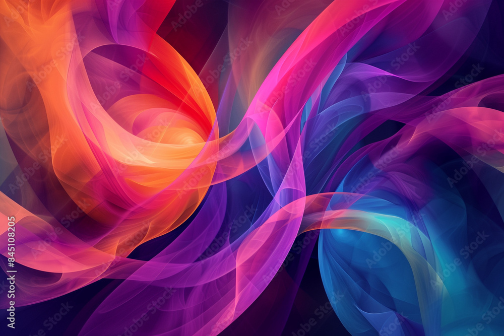 Aufkleber vibrant multicolored abstract background with dynamic shapes and intricate patterns.