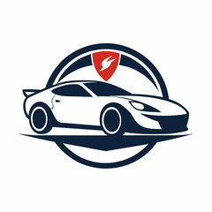 Sports car logo icon. Car rent logo design vector Illustration template on white background.