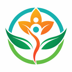 Obraz premium Therapeutic And Holistic Health Center Logo Design vector icon Template. Health And Wellness Logo vector art Illustration.