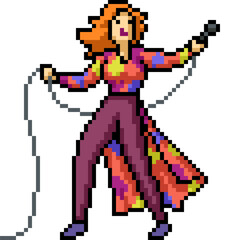 Obraz premium pixel art of woman lead singer
