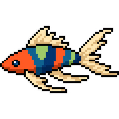 pixel art of beautiful fish pet