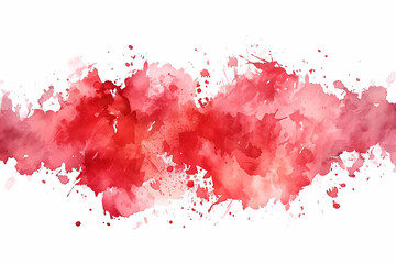 Fototapeta premium Hand-painted watercolor Illustration shades of autumn red spots and splashes square frame, banner. Template texture, base for creative design of label, card, banner, print. Isolated white background. 