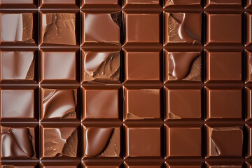 Naklejka premium Seamless photo texture of tiled milk chocolate bar surface. Close up food texture.