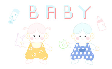 手書き風の赤ちゃんのイラスト