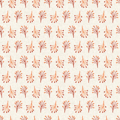 Midcentury modern floral endless pattern. Organic summer gender neutral 70s matisse wallpaper. 