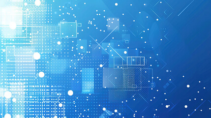 Naklejka premium Abstract blue background vector presentation design with geometric shapes and dots elements for technology, digital, presentation, banner or business concept. Technology background. Copy space area 