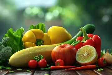 fresh fruit and vegetables by generative ai