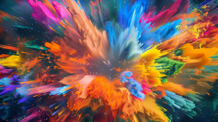 The vibrant colors of the background image command attention and convey energy.