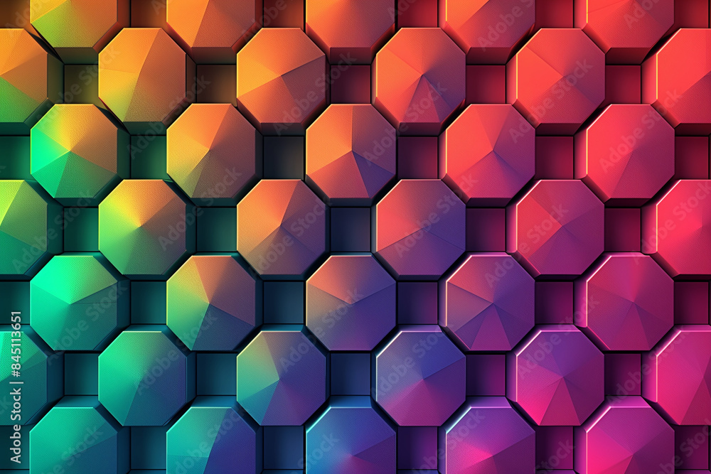Poster abstract background with hexagons