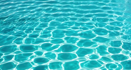 Obraz premium Turquoise Pool Water Background, Summer Background, Sunlight Reflections, Sparkling Ripples, Swimming Pool 