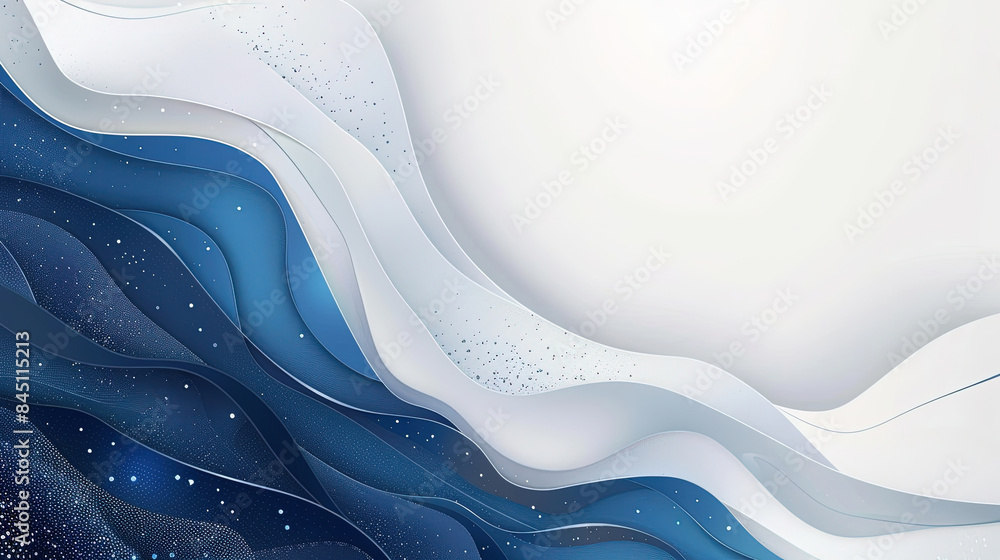 Poster abstract blue and white background vector presentation design with space for copy. elegant line art 