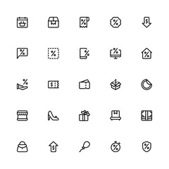 Black Friday Icon with Flat Style. Shopping Icon Collection with Editable Stroke and Pixel Perfection