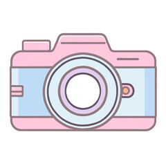 Icon design of photo camera, isolated, transparent background, travel concept, photography, snapshot sign, illustration element, gadget equipment, graphic resource, PNG