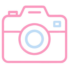 Icon design of photo camera, isolated, transparent background, travel concept, photography, snapshot sign, illustration element, gadget equipment, graphic resource, PNG