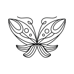 Butterfly zentangle adult coloring page mandala intricate line art. Simple Butterfly Line Art For Coloring Book.