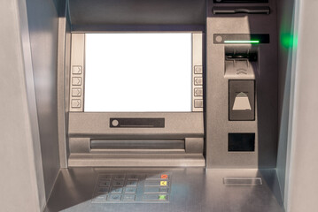 Mockup Of ATM Machine Close-Up With Blank Screen For Your Branding