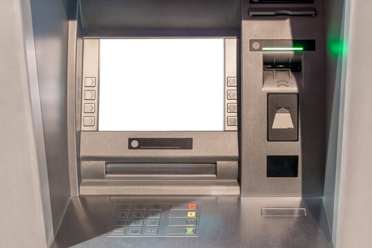 Mockup Of ATM Machine Close-Up With Blank Screen For Your Branding
