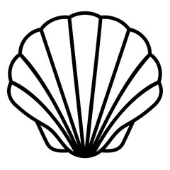 Clam shell icon or marine mollusk animal