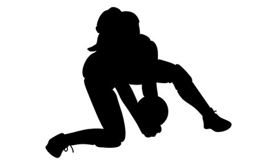 silhouette of female professional volleyball player