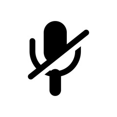 Obraz premium microphone mute icon flat design isolated on white background