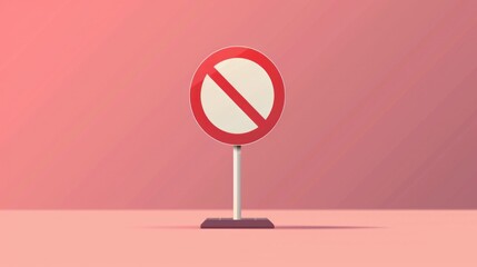 A red sign with a white circle and a car symbol on it