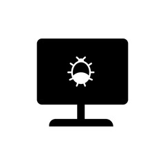 virus monitor icon on white background
