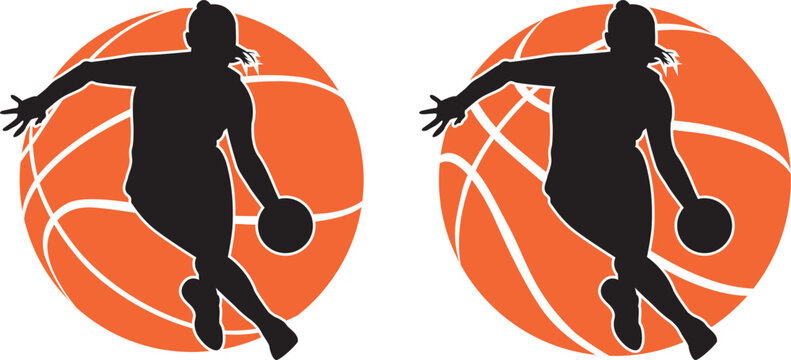Girl Basketball Players, Basketball Clipart, Basketball silhouette