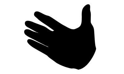 silhoutte of palm hand illustration
