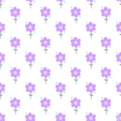 Purple flowers pattern, seamless pattern illustration.