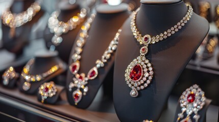 Fototapeta premium Designer Jewelry: Adorn yourself with designer jewelry, where each piece is a masterpiece of craftsmanship and elegance.