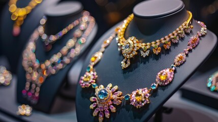 Fototapeta premium Designer Jewelry: Adorn yourself with designer jewelry, where each piece is a masterpiece of craftsmanship and elegance.