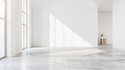 Obraz premium Minimalist interior design composition with minimal furniture and copyspace for text. Home decor concept image.