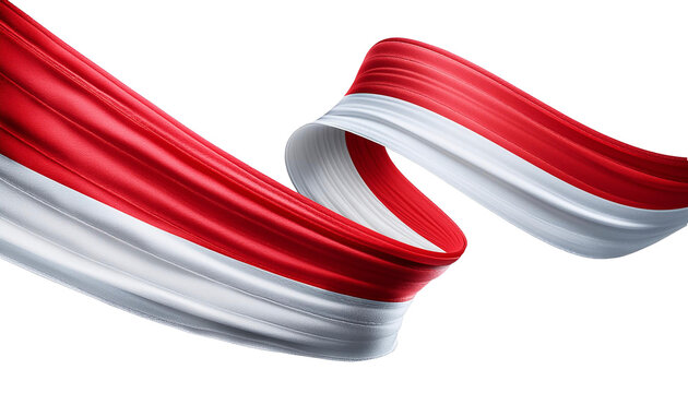realistic 3d of Indonesian flag ribbon decoration element