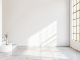 Minimalist interior design composition with minimal furniture and copyspace for text. Home decor concept image.