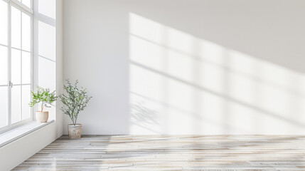 Fototapeta premium Minimalist interior design composition with minimal furniture and copyspace for text. Home decor concept image.