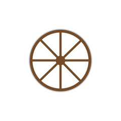Obraz premium Wood wheel vector. Wood wheel on white background.