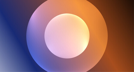 Neon glass circle copyspace for your text or product presentation geometric background. Vector illustration For Wallpaper, Banner, Background, Card, Book Illustration, landing page