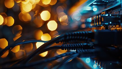 A detailed view of a bundle of wires. Can be used to illustrate technology, connectivity, or electrical systems