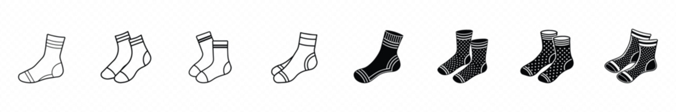 Socks icon. Types of socks line icon. Casual warm socks, sock icon vector. stocking icon