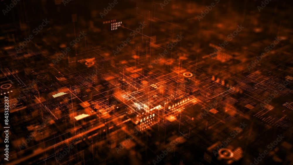 Poster a complex digital abstract background, digital data network connection, and data transfer, futuristi