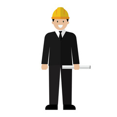 Engineer character in flat style