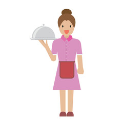 waitress character in flat style