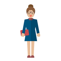 Secretary character in flat style