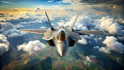 Obraz premium fighter plane flies in the sky.