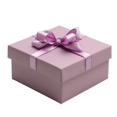 Obraz premium Elegant pink gift box with a satin bow, perfect for special occasions like birthdays, weddings, or anniversaries. High-quality image, isolated background.