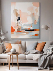 painting in modern abstract Scandinavian style, calm colors (1)